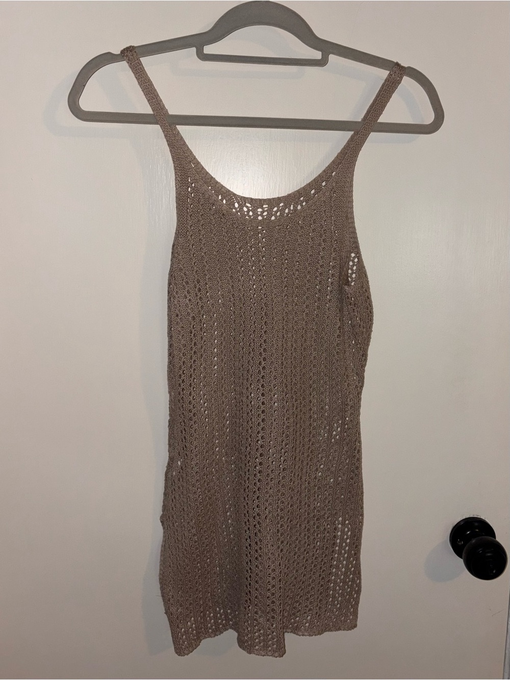 SHEIN Taupe Open-Knit Camisole Tank
